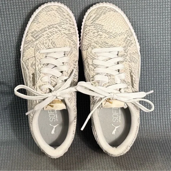 Puma Carina Snake Lux Women's Leather Platform Sneakers 373928-01 Size 6.5 - Picture 5 of 9